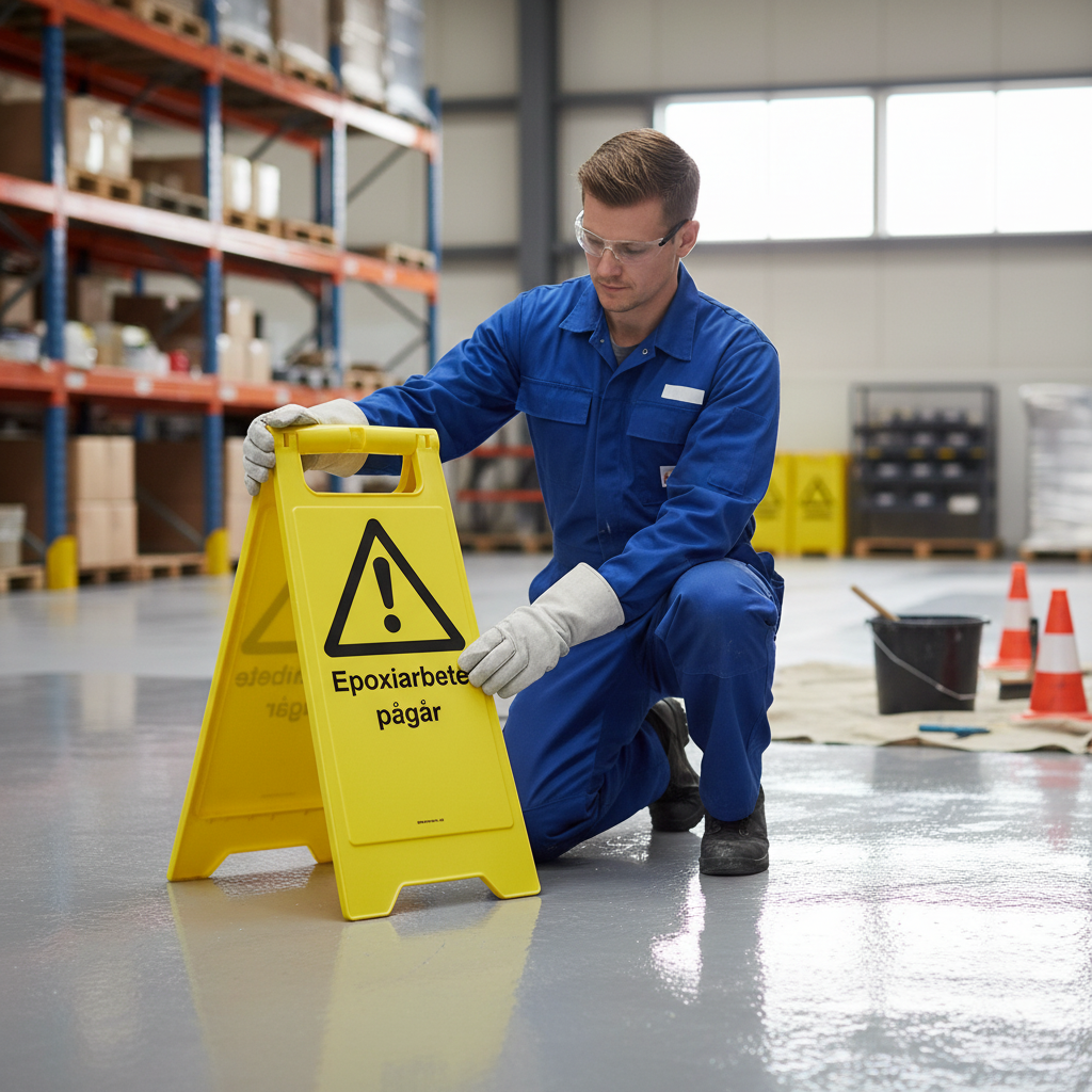 Premium Warning Sign for Epoxy Work - Durable Materials, Multiple Sizes, Easy Installation Options