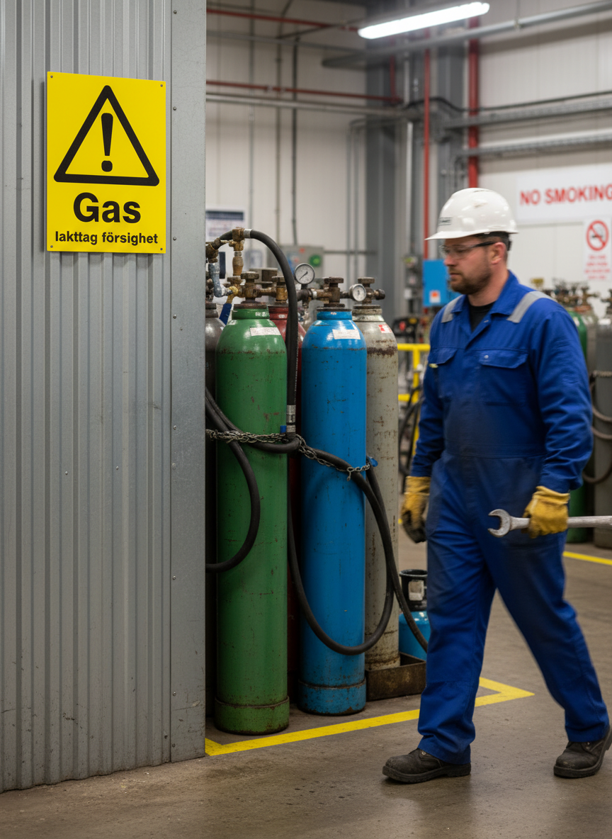 Premium Caution Sign - Gas - Multiple Materials and Sizes for Workplace Safety and Professional Signage
