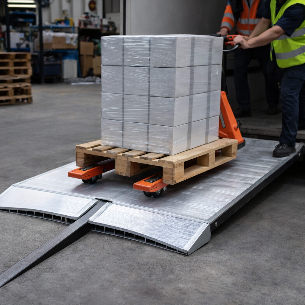 Loading Bridge Ramp – 85mm High – Aluminium, Non-Slip – Commercial & Warehouse