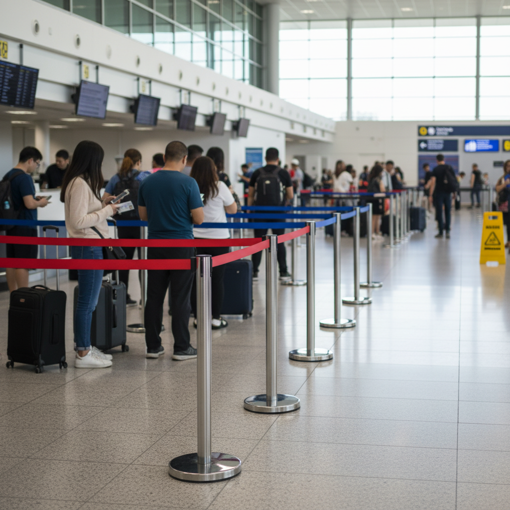 Premium Eco-Friendly Stanchion Set with 2 m Retractable Belt for Queue Management in Various Colors