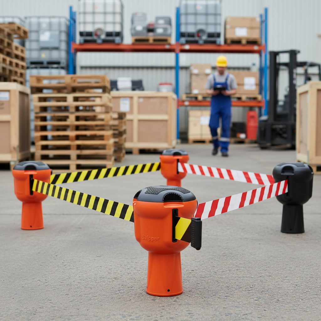 Professional Retractable Barrier System with 9m High Visibility Tape for Safe Area Cordoning | Barriers Co