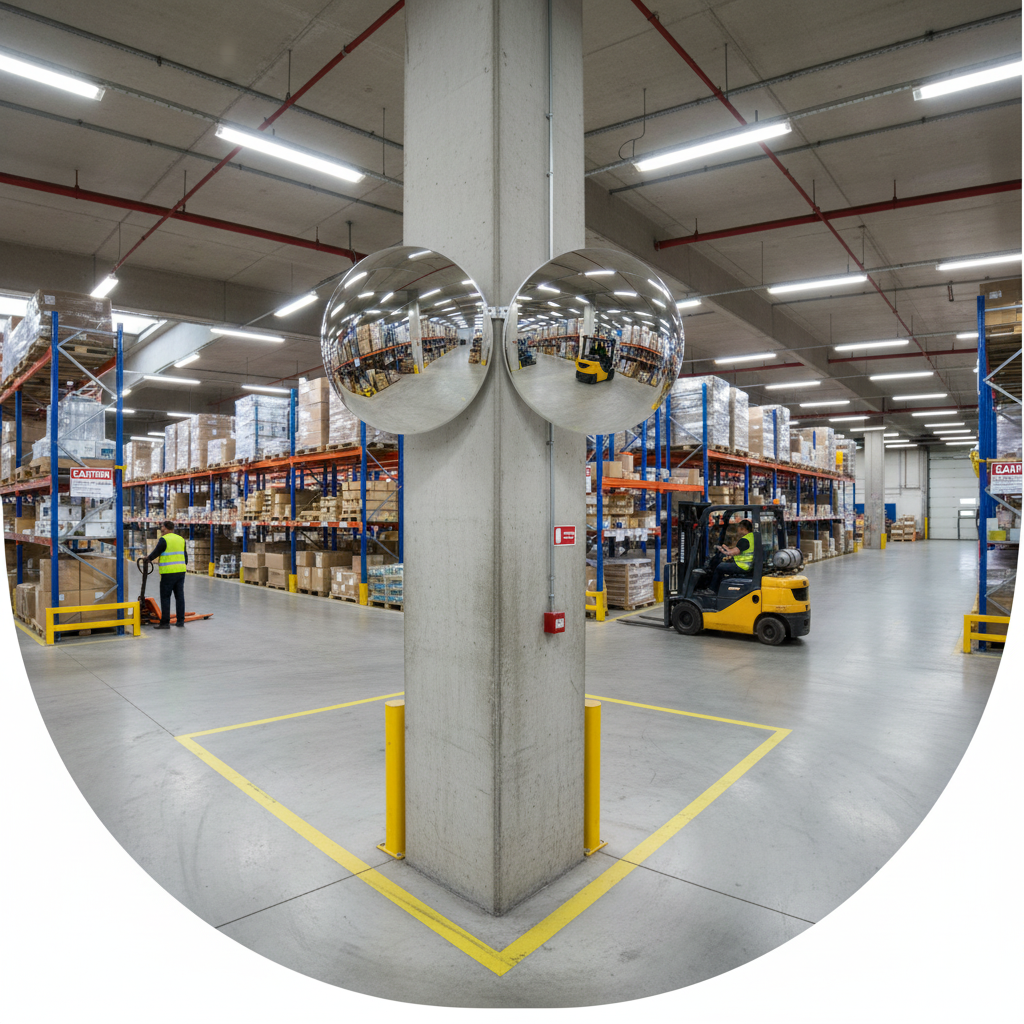 Premium Two-Direction Security Mirror for Retail and Hospitality with Convex Design for... - side view | Barriers Co