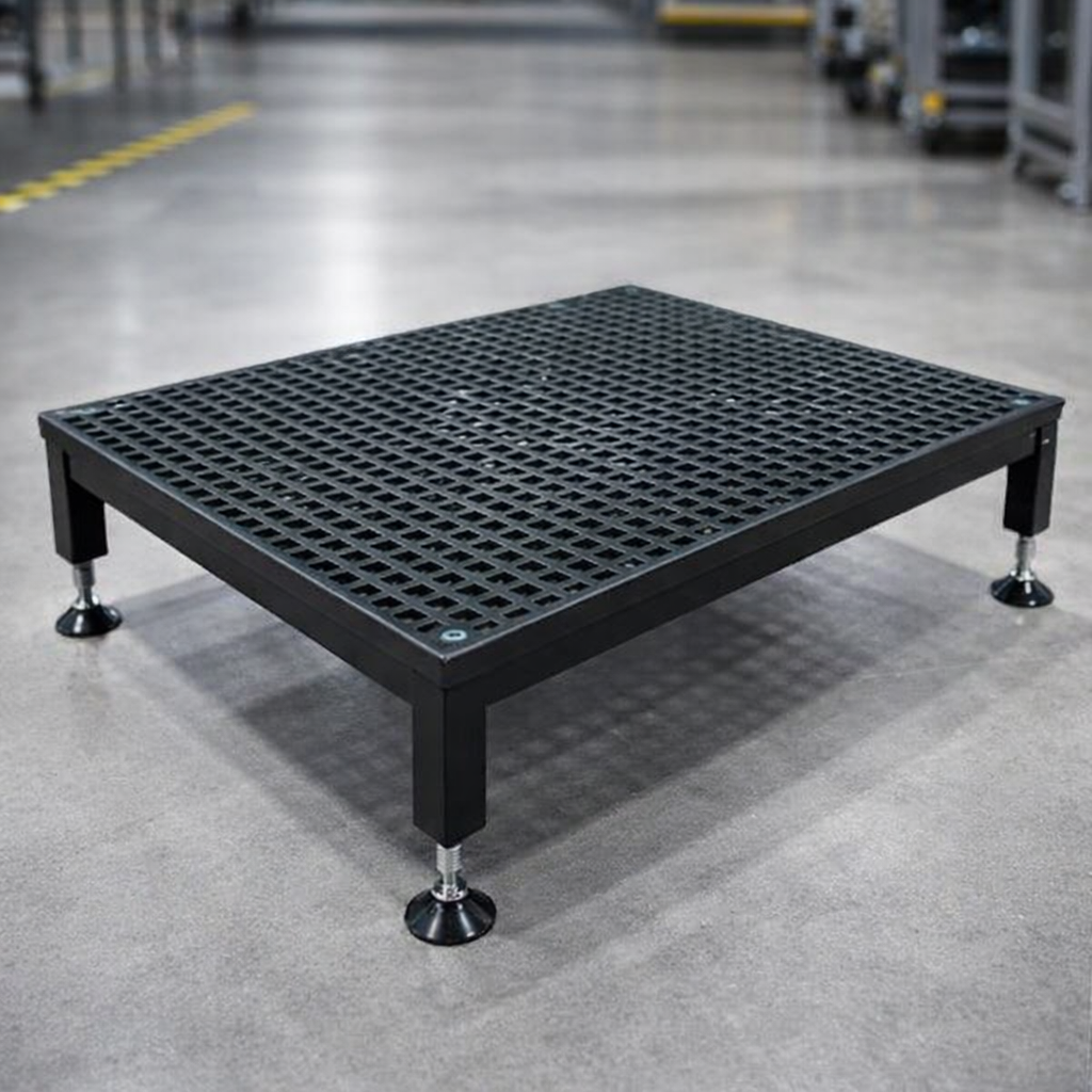 Adjustable Safety Step Stool – Black – 300-800kg Capacity – Indoor/Outdoor