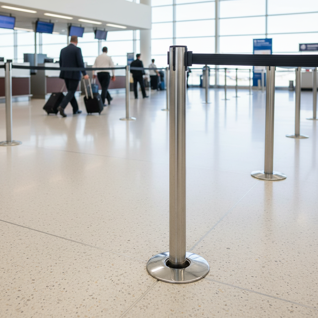 Premium Floor Socket for Conceal Belt Stanchion - Durable and Reliable Spare Part for Efficient Queue Management