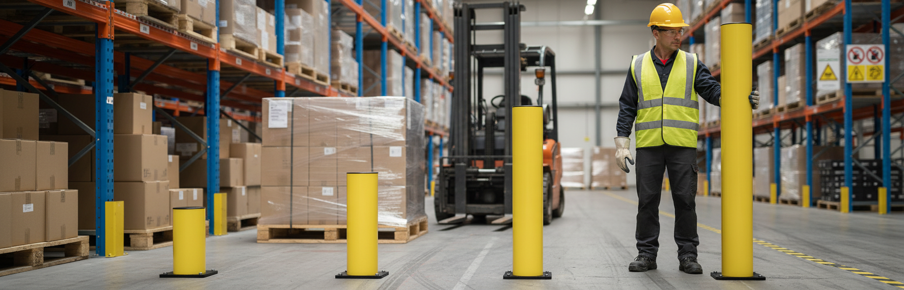 Impact Protection Bollard — Flexible Polyethylene | 500mm, 750mm & 1200mm | Next-Day UK Delivery