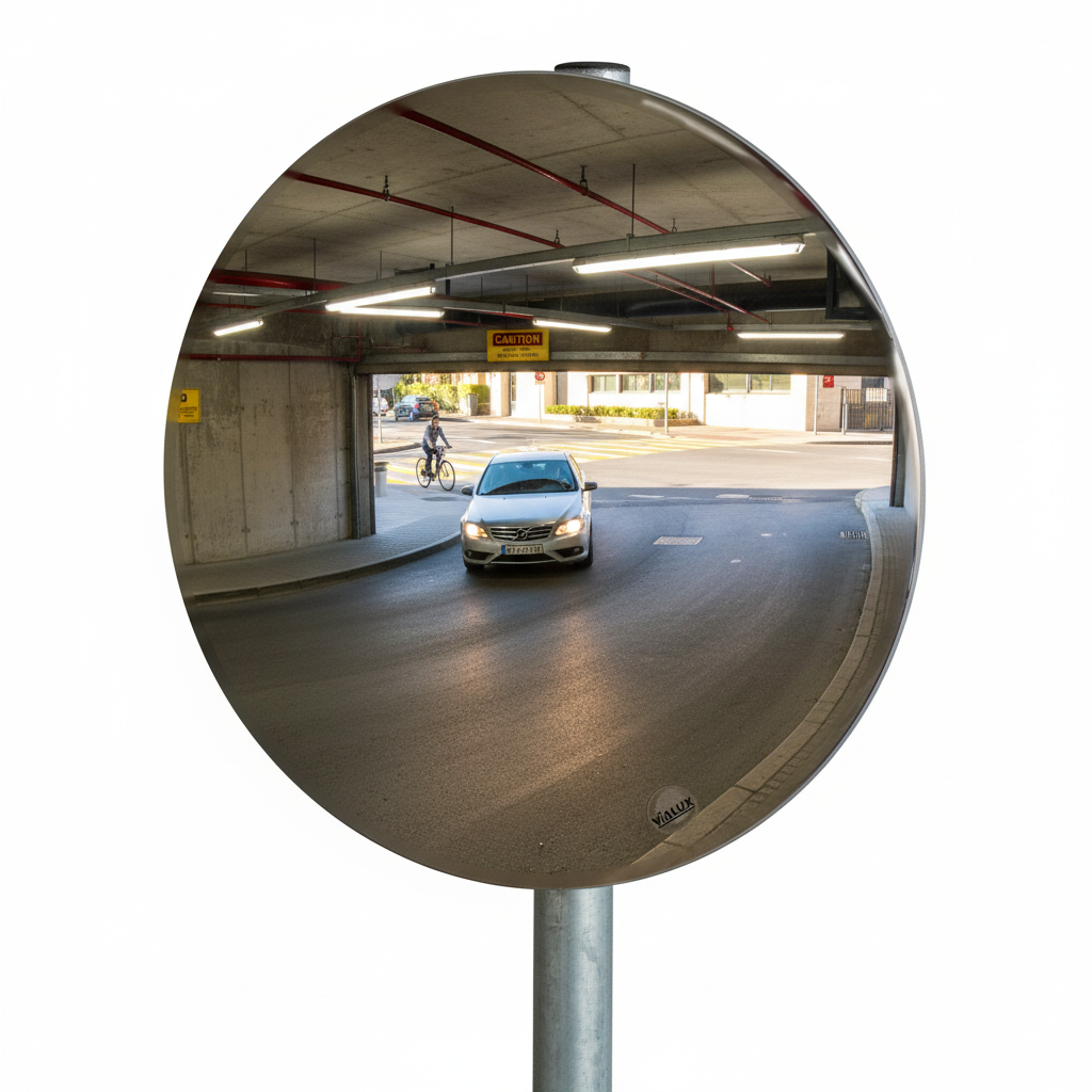 Professional Unbreakable Driveway Mirror - Round Design for Clear Traffic View, 300mm Diameter with Anti-UV POLYMIR Optics