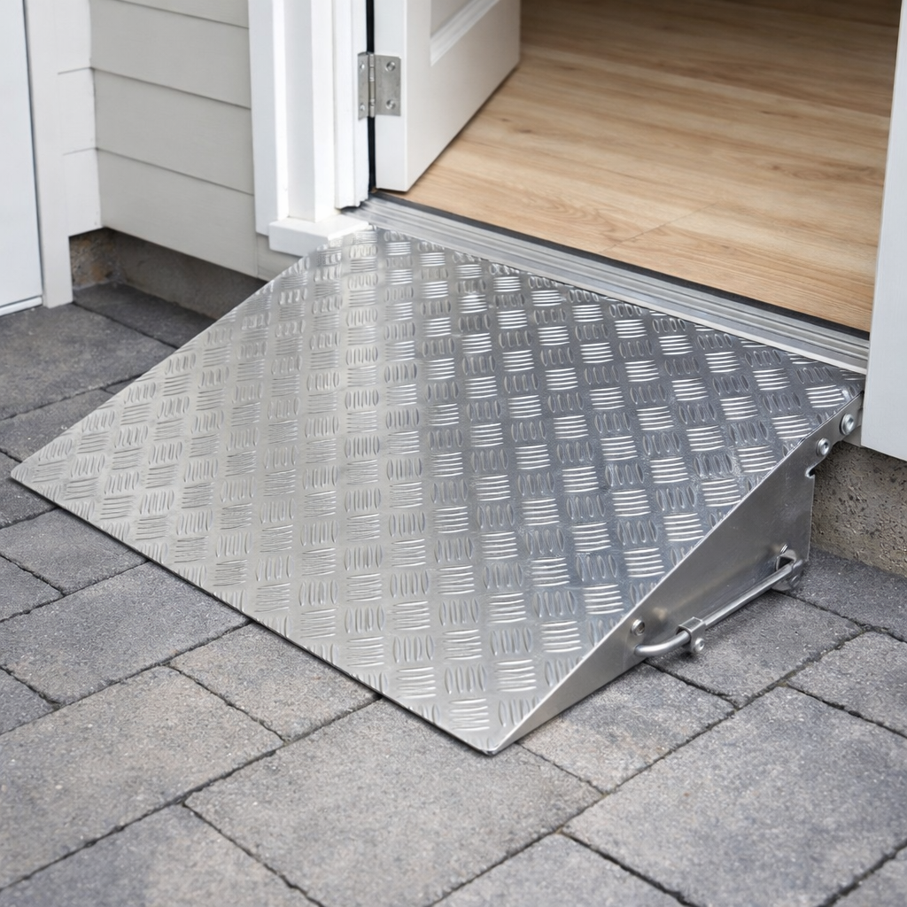 Standard Threshold Ramp – Black – 120mm Max Height – Wheelchair & Scooter Access
