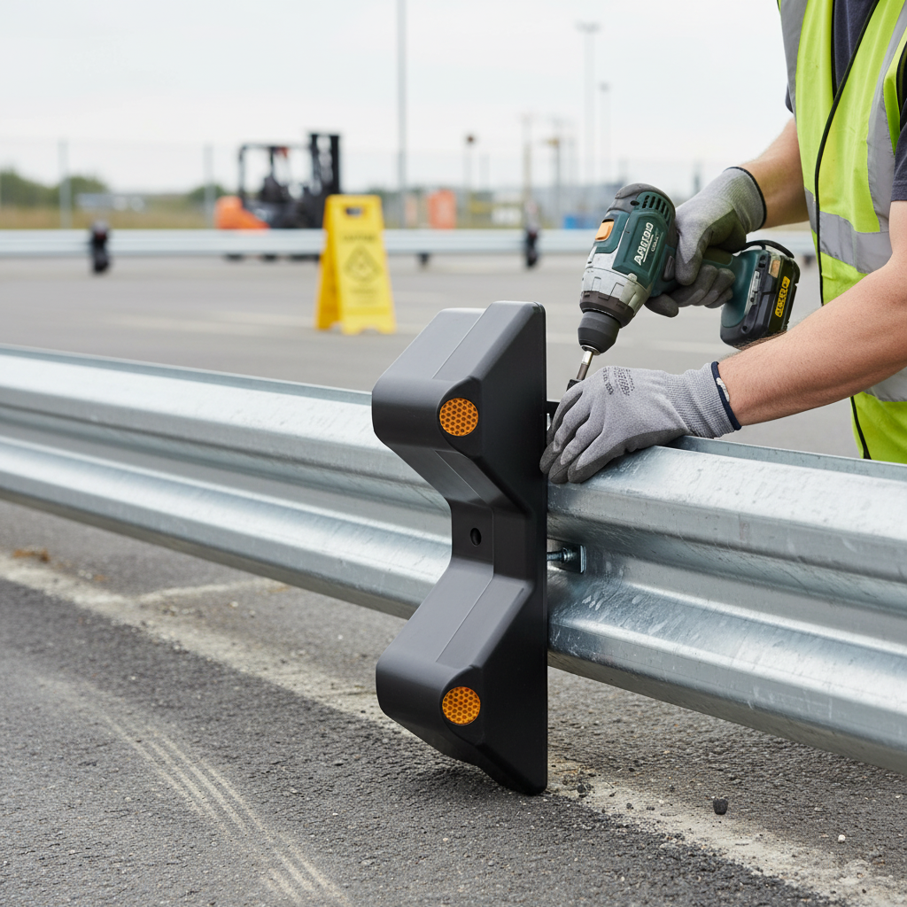 Premium Rigid Plastic Barrier End Cap with Reflective Dots for Enhanced Safety in High Traffic Areas | Barriers Co