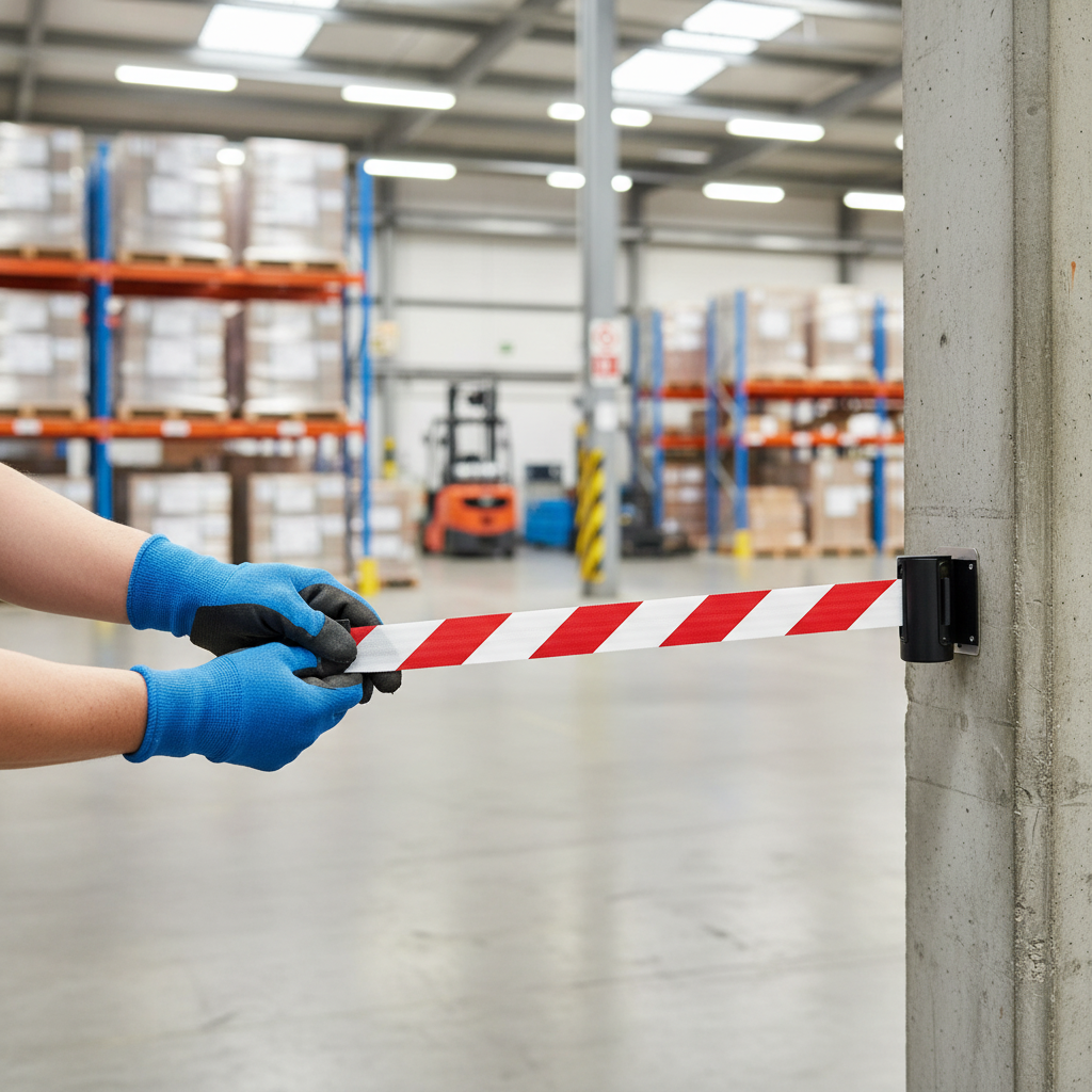 Premium Wall Mounted Barrier with Magnetic Belt – Flexible Temporary Access Solution (2.3–4.5 m Belt)