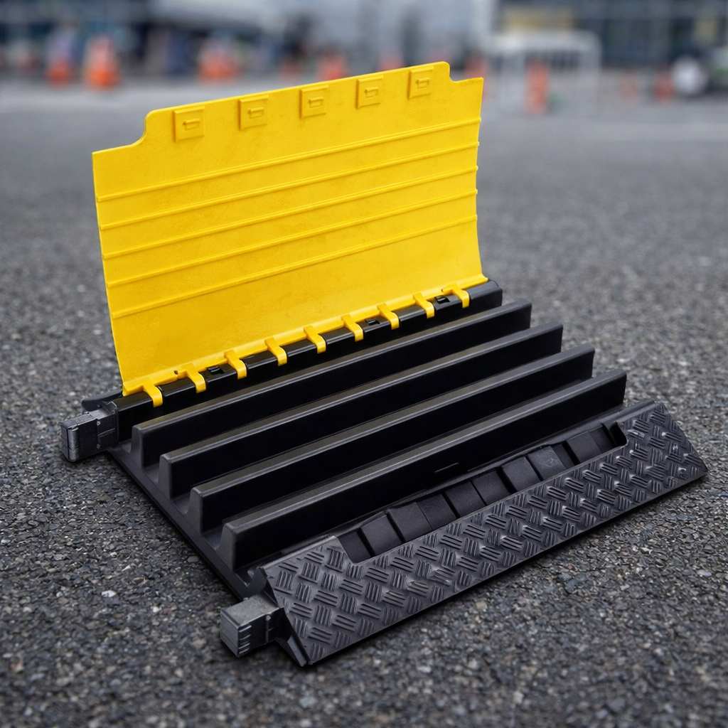 Heavy Duty Cable Protector – Black/Yellow – 5000kg Capacity – Indoor/Outdoor