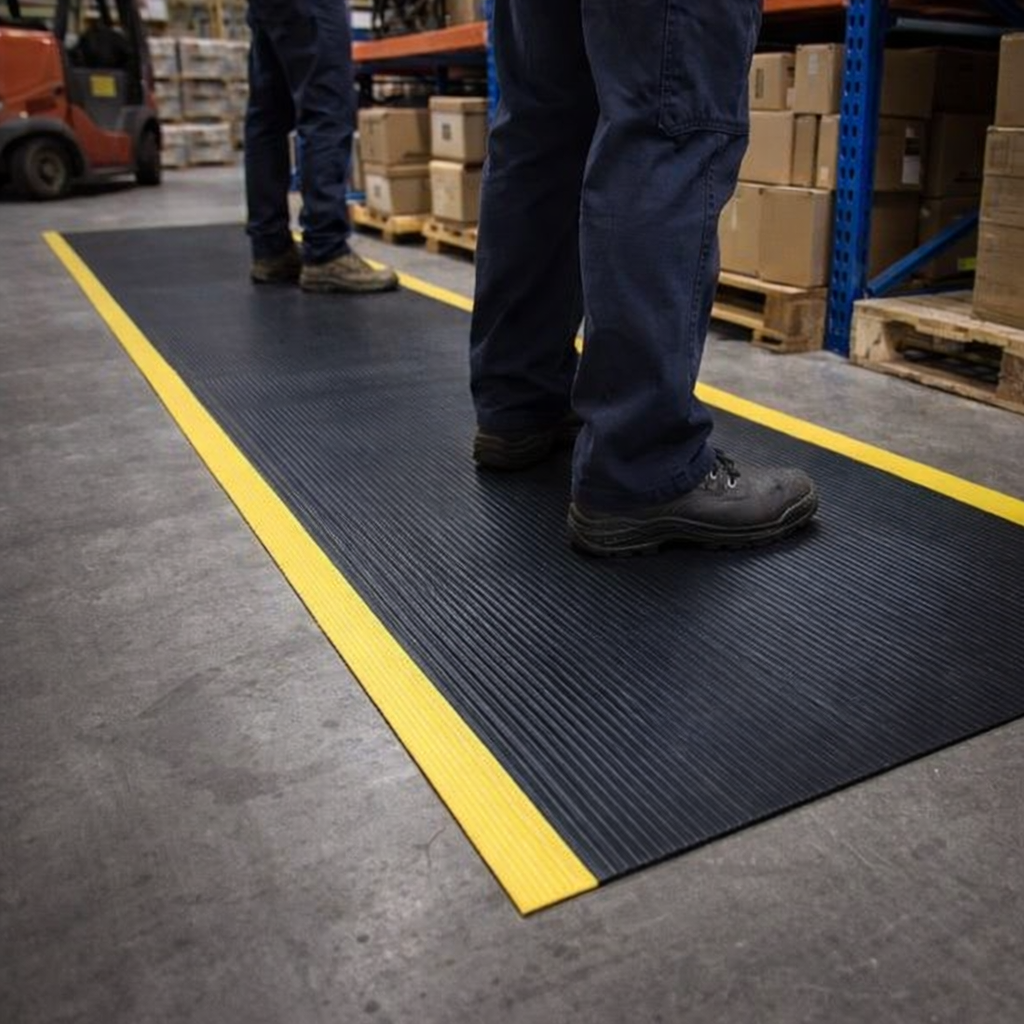 Anti-Fatigue Matting – Black & Yellow – 9.4mm Thick – Light Duty