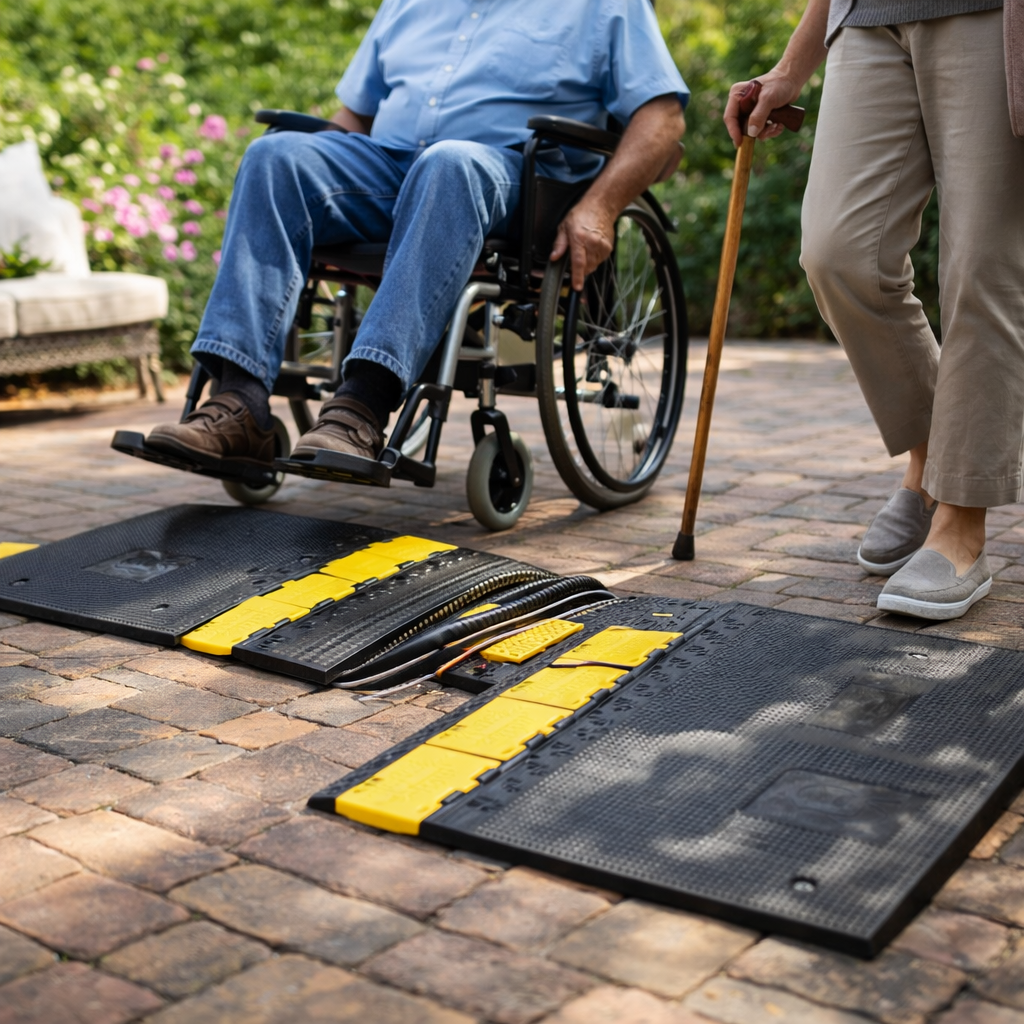 Rubber Wheelchair Ramp – Small 2 Channel/Heavy Duty 5 Channel – Cable Protection