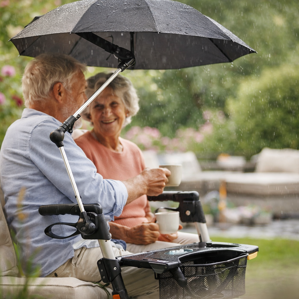 Mobility Rollator Umbrella – Black – Adjustable – Outdoor Use