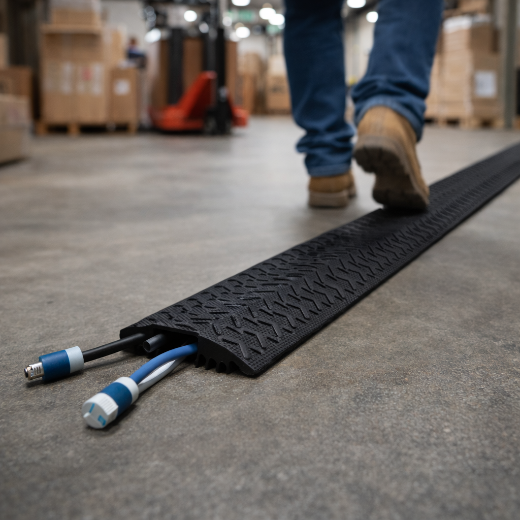 Drop-Over Cable Protector – Black – Heavy Duty – Pedestrian Traffic