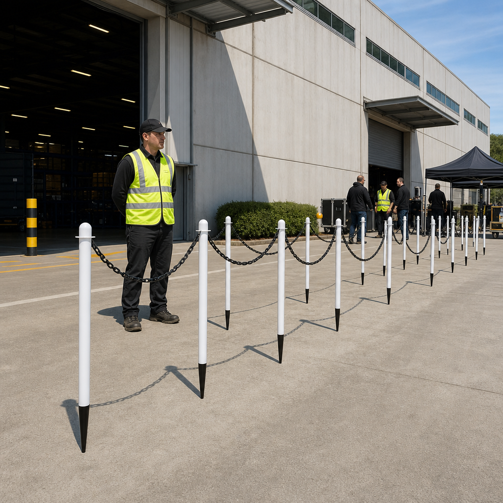 Post & Chain Barrier Set for Outdoor Events (Pack of 16)