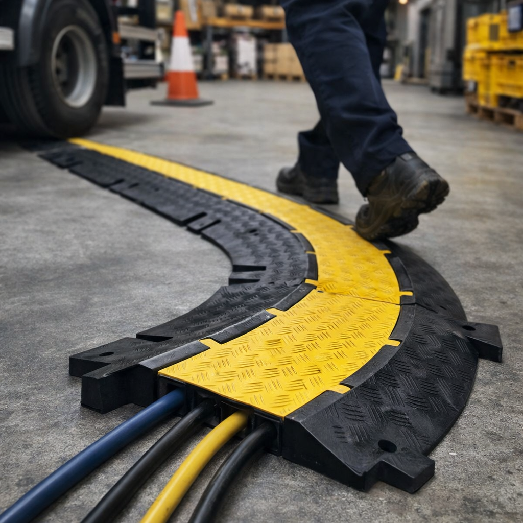 Cable Protector 45° Curve – 3-Channel – 5000kg Capacity – Indoor/Outdoor