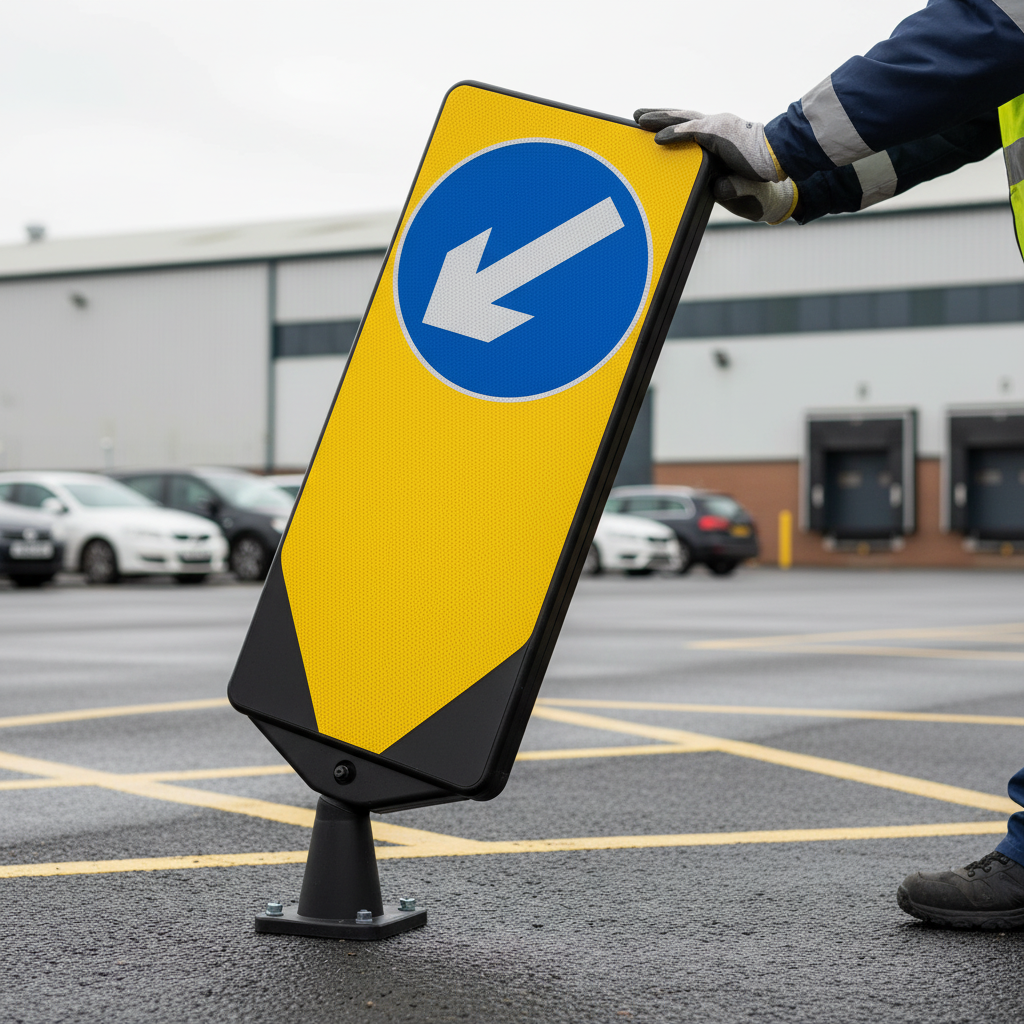 Premium Self-Righting Traffic Bollard with Retro-Reflective Features for Road Safety
