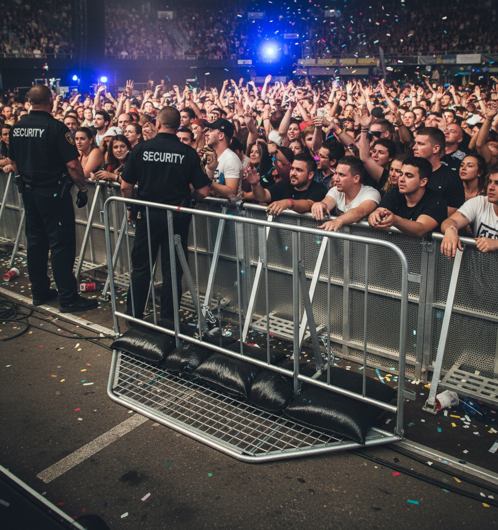 Professional Heavy Duty Event Barrier Fencing for Concerts - Steel Construction with High Crowd Pressure Resistance