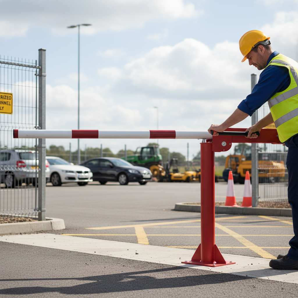 Premium Manual Arm Barrier for Vehicle Access Control - Cost-Effective Solution with Counterweight and Durable Steel Construc