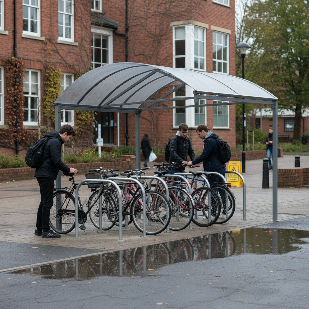 Premium XXL Bike Shelter Extension for Enhanced Storage Capacity - Galvanised and Painted, 2.5... - side view | Barriers Co