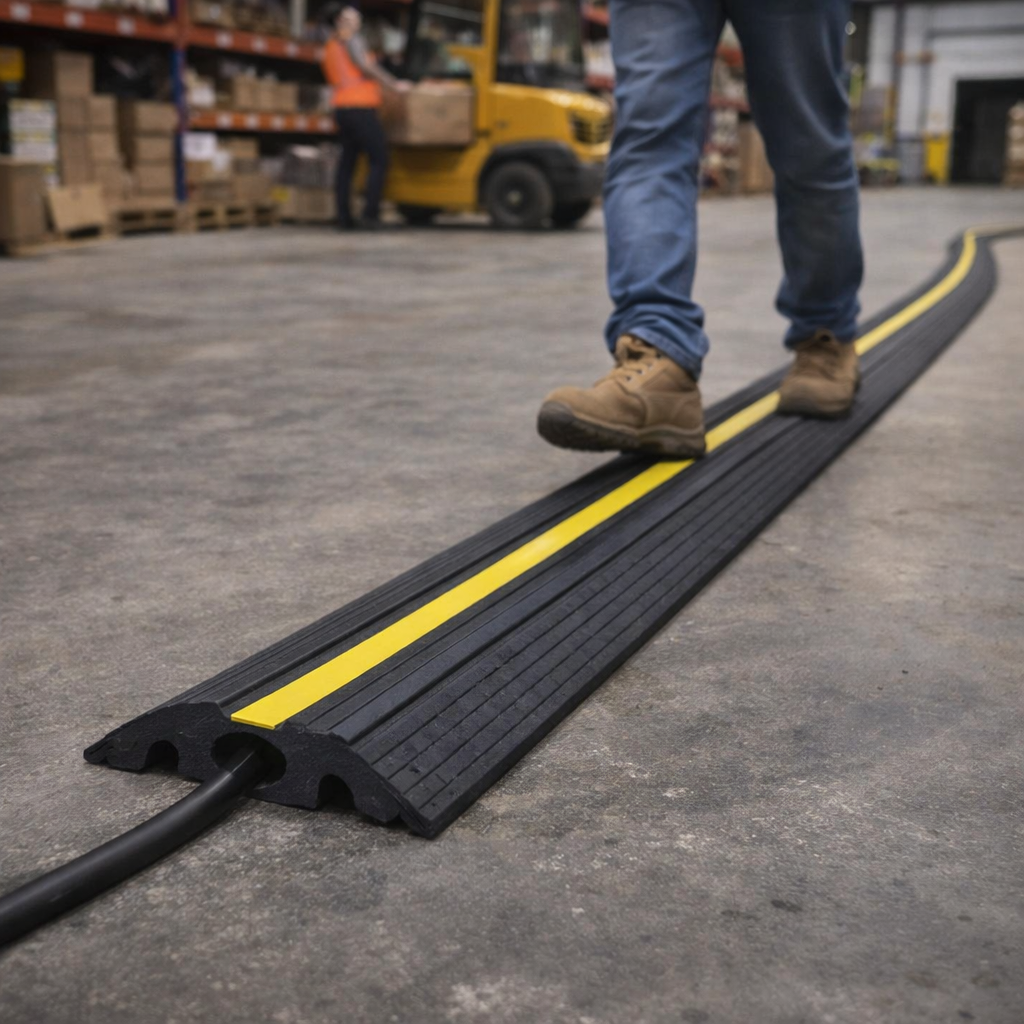 Cable Protector – Yellow Safety Stripes or Black – 2000kg Capacity – Commercial