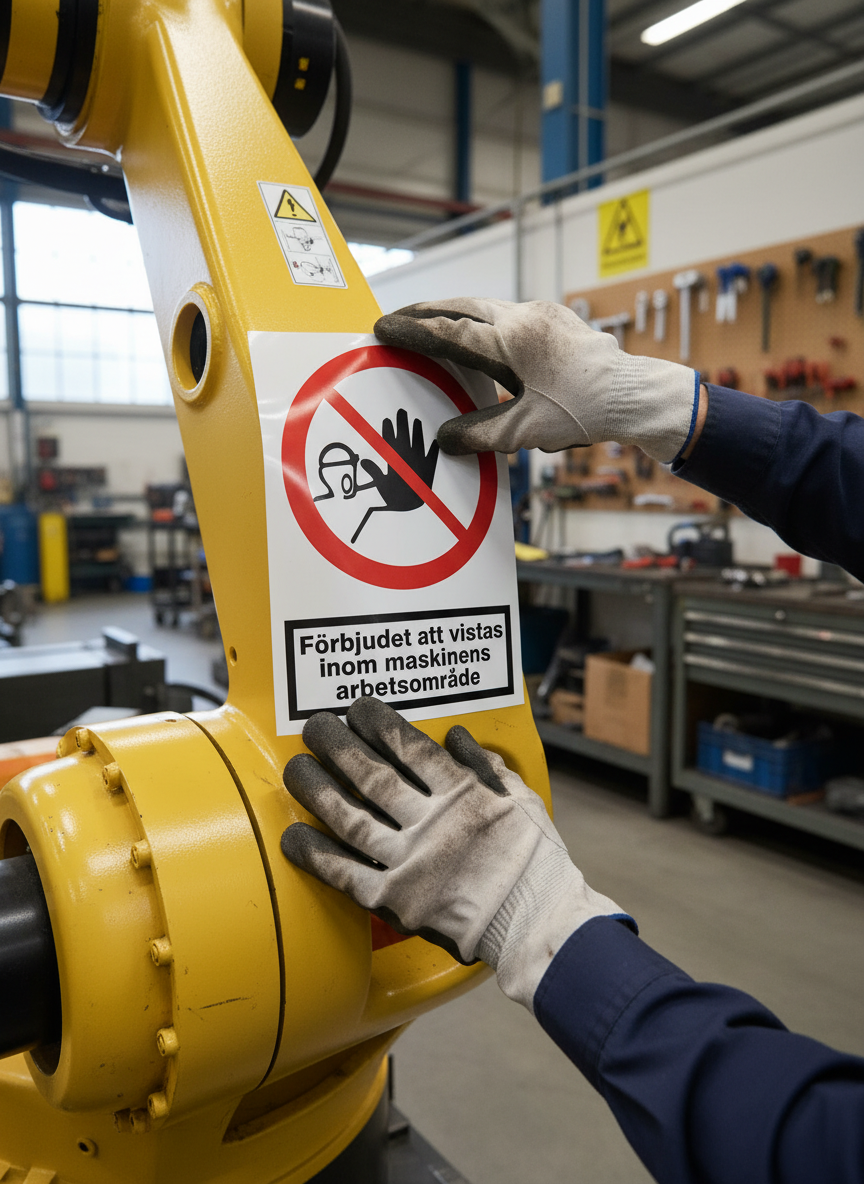 Premium Safety Sign - Prohibition to Enter Machinery Work Area, Multiple Sizes and Materials for Clear Identification