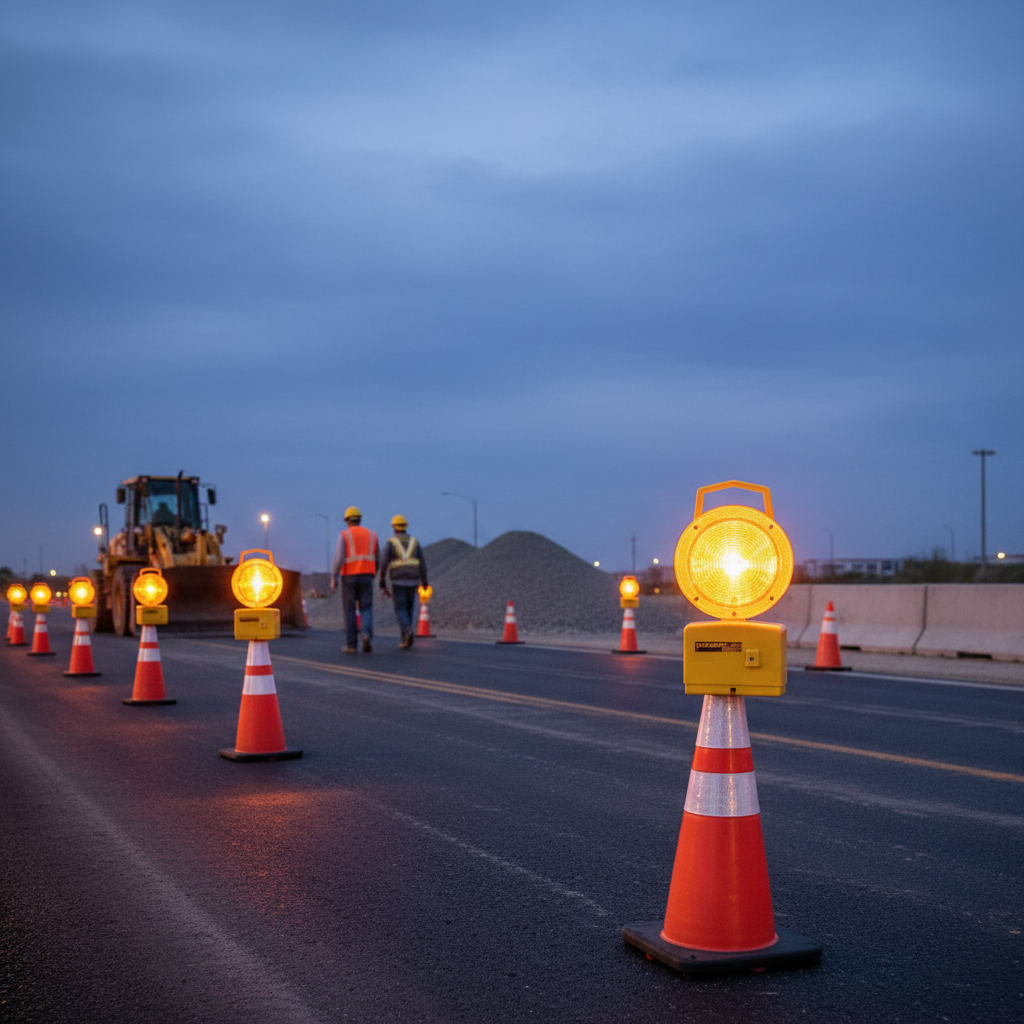 Premium LED Warning Light for Traffic Cones with 360° Rotation and Long Battery Life