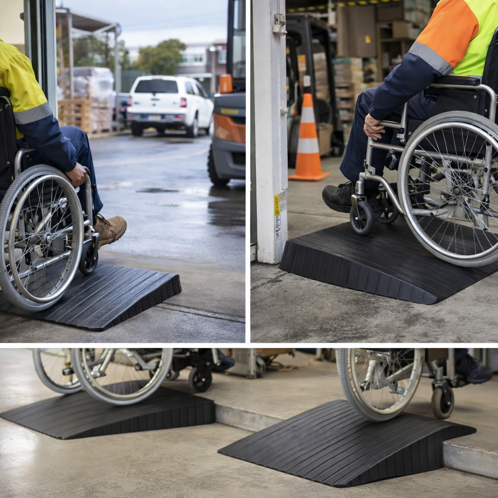 Rubber Threshold Ramps – 25mm to 100mm High – Heavy Duty – Wheelchair & Scooter Access