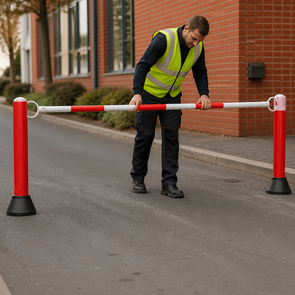 Retractable Cone Bar Barrier Plastic 120cm to 210cm for Traffic Management