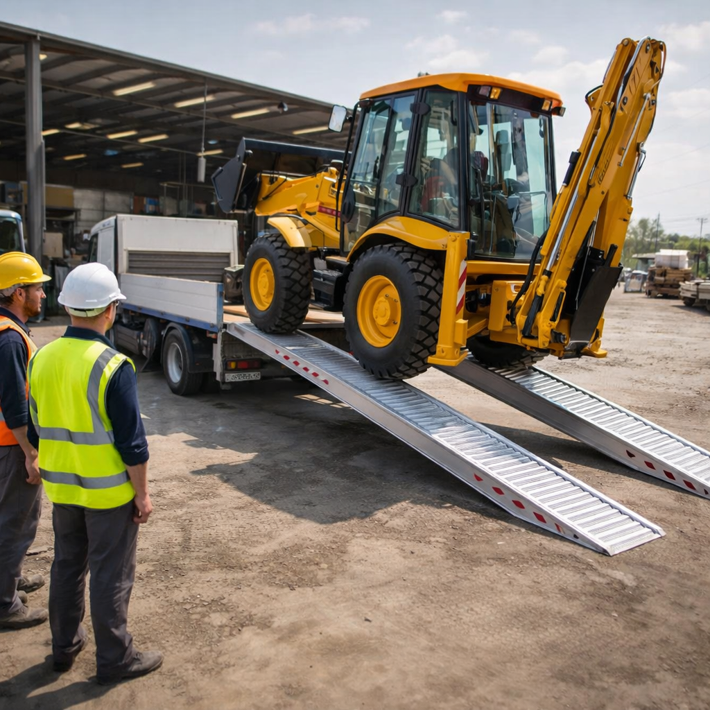 Aluminium Loading Ramps – 4000x400mm – 5150kg Capacity – Plant & Digger Use