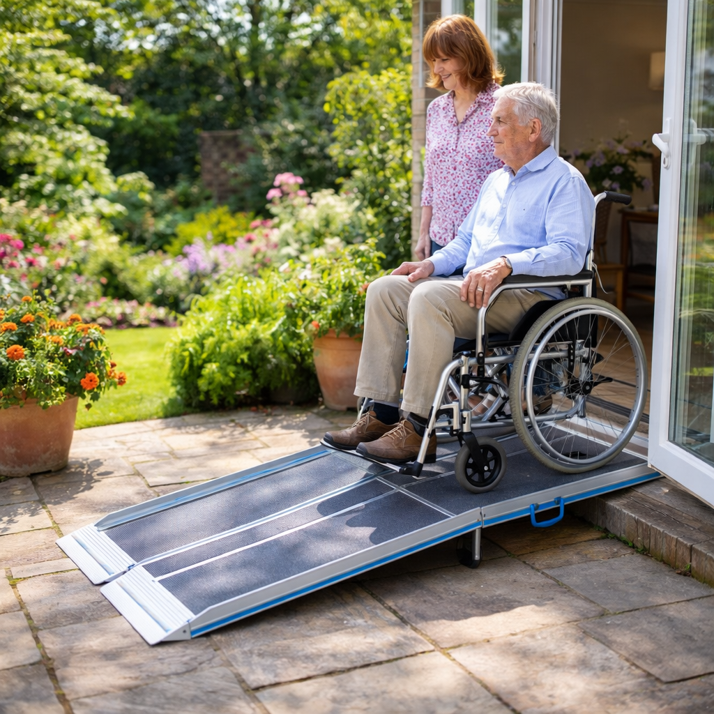 Folding Wheelchair Ramp – 2ft-8ft – 450kg Capacity – Commercial & Domestic