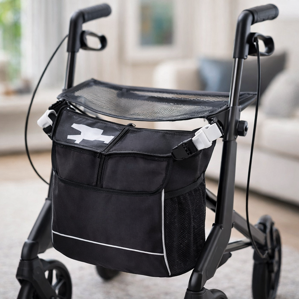 Rollator Bag – Black – 5kg Capacity – Mobility Accessory