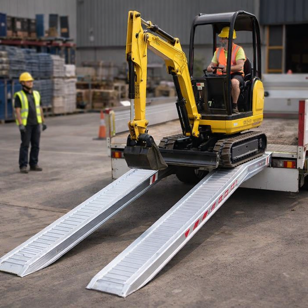 Aluminium Loading Ramps – 5000x400mm – 2290kg Capacity – Plant & Digger Use