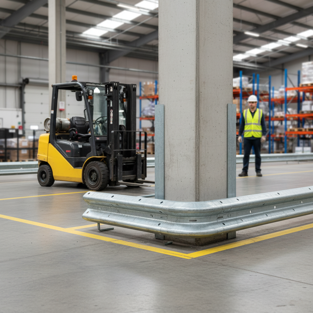 Premium Flexible Fabricated Internal Corner Barrier in Galvanised Steel for Enhanced Safety in Industrial Environments - Deta