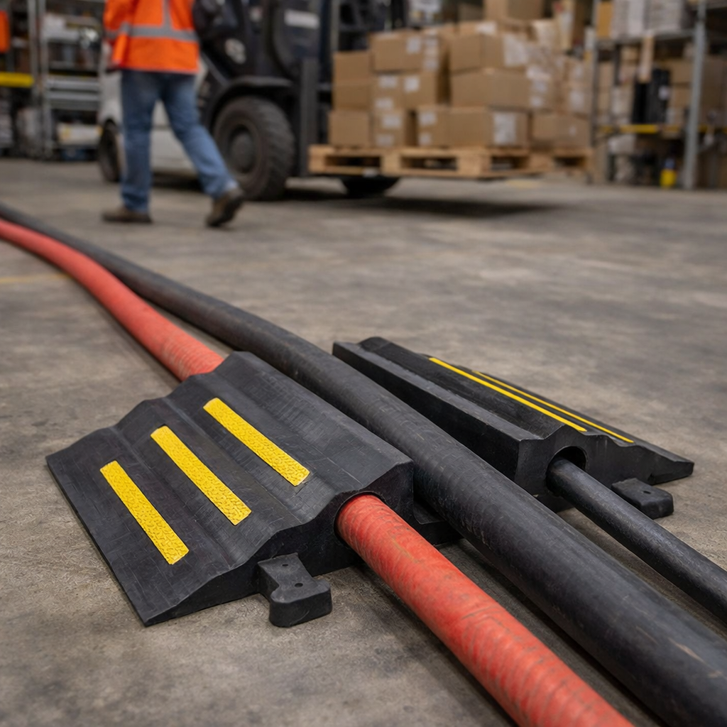 Hose Protector – 2 Channels 70mm x 90mm – Heavy Duty – Cable Protection