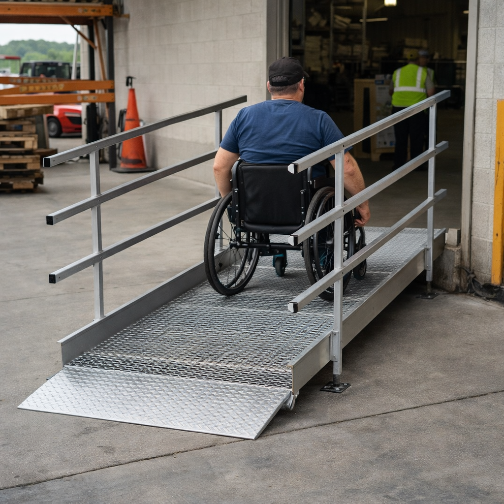 Modular Ramp System – 1100mm x 2310mm – Double Height Handrails – Portable