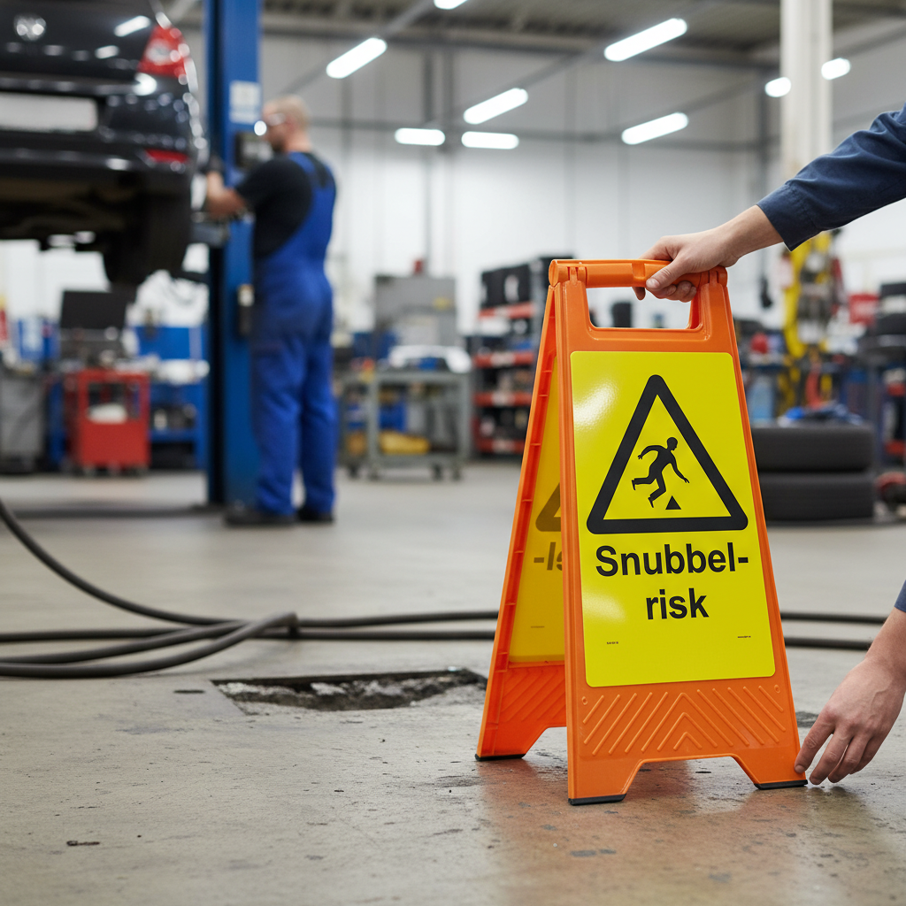 Professional Warning Sign for Trip Hazard - Durable Self-Adhesive, Plastic, Magnetic, and Aluminum Options Available