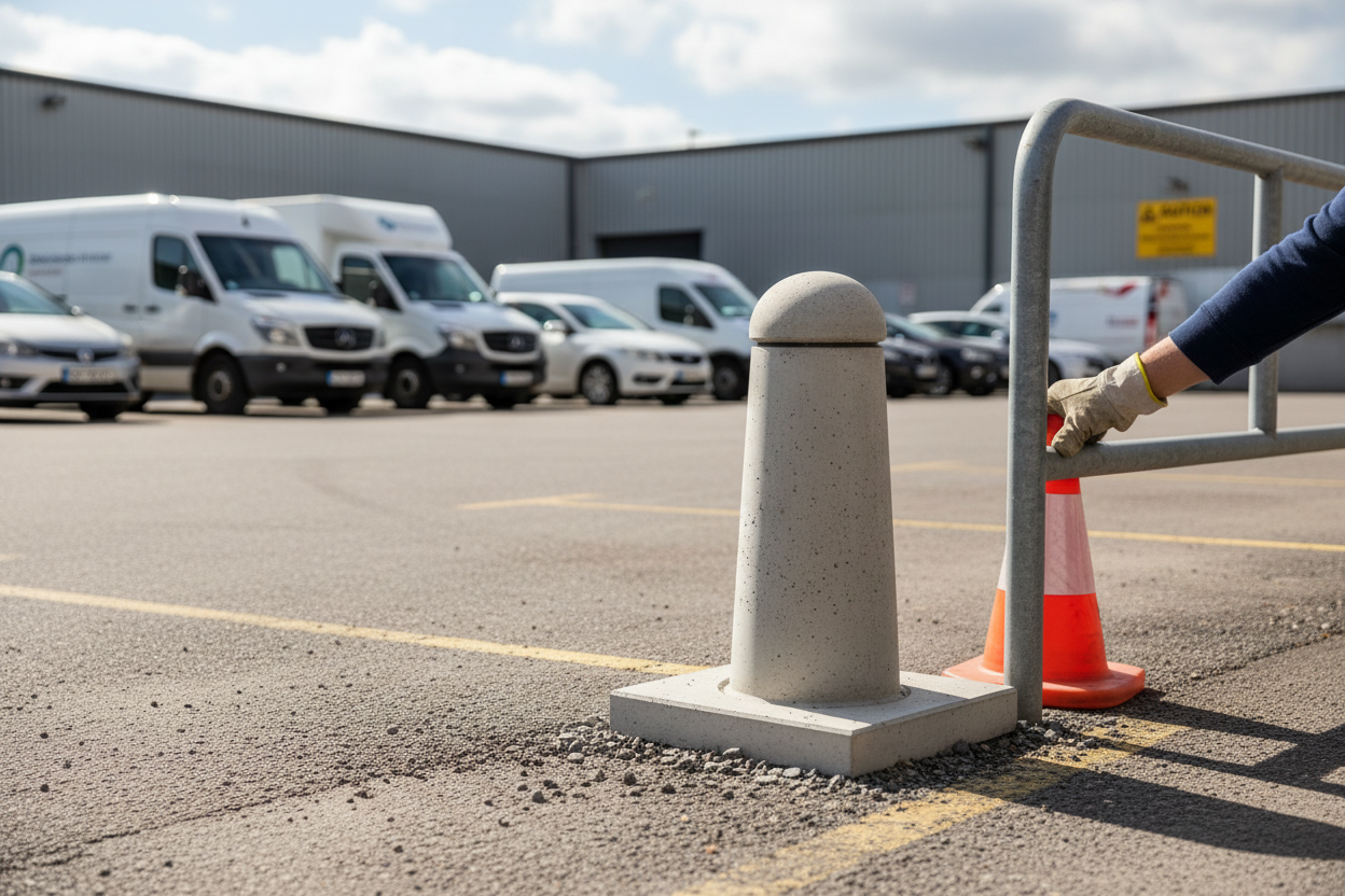 Premium Heavy Duty Concrete Bollard with Conical Shape and Smooth Surface for Boundary Creation - 188 kg, Ø 290/360 × 1020 mm