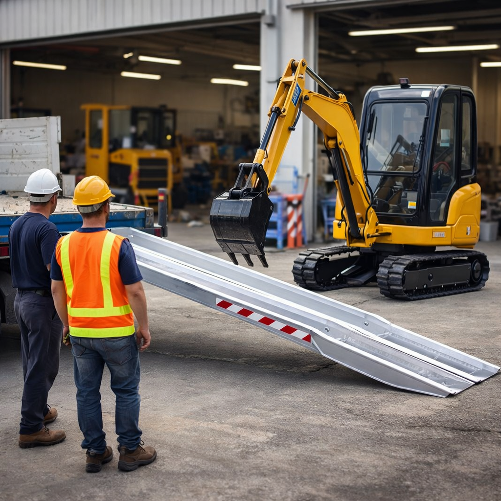 Aluminium Loading Ramps – 3500mm Length – 5540kg Capacity – Plant & Digger Use