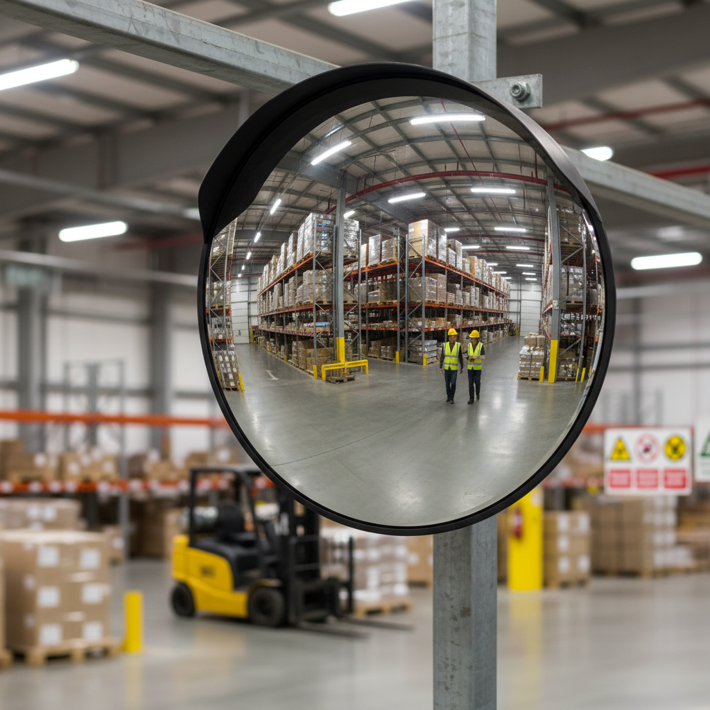 Professional Unbreakable Driveway Mirror - Round Design for Clear Traffic View, 300mm Diameter with Anti-UV POLYMIR Optics