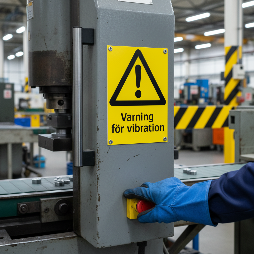Premium Warning Sign for Vibration Safety - Self-Adhesive, Plastic, Magnet, and Aluminum Options Available