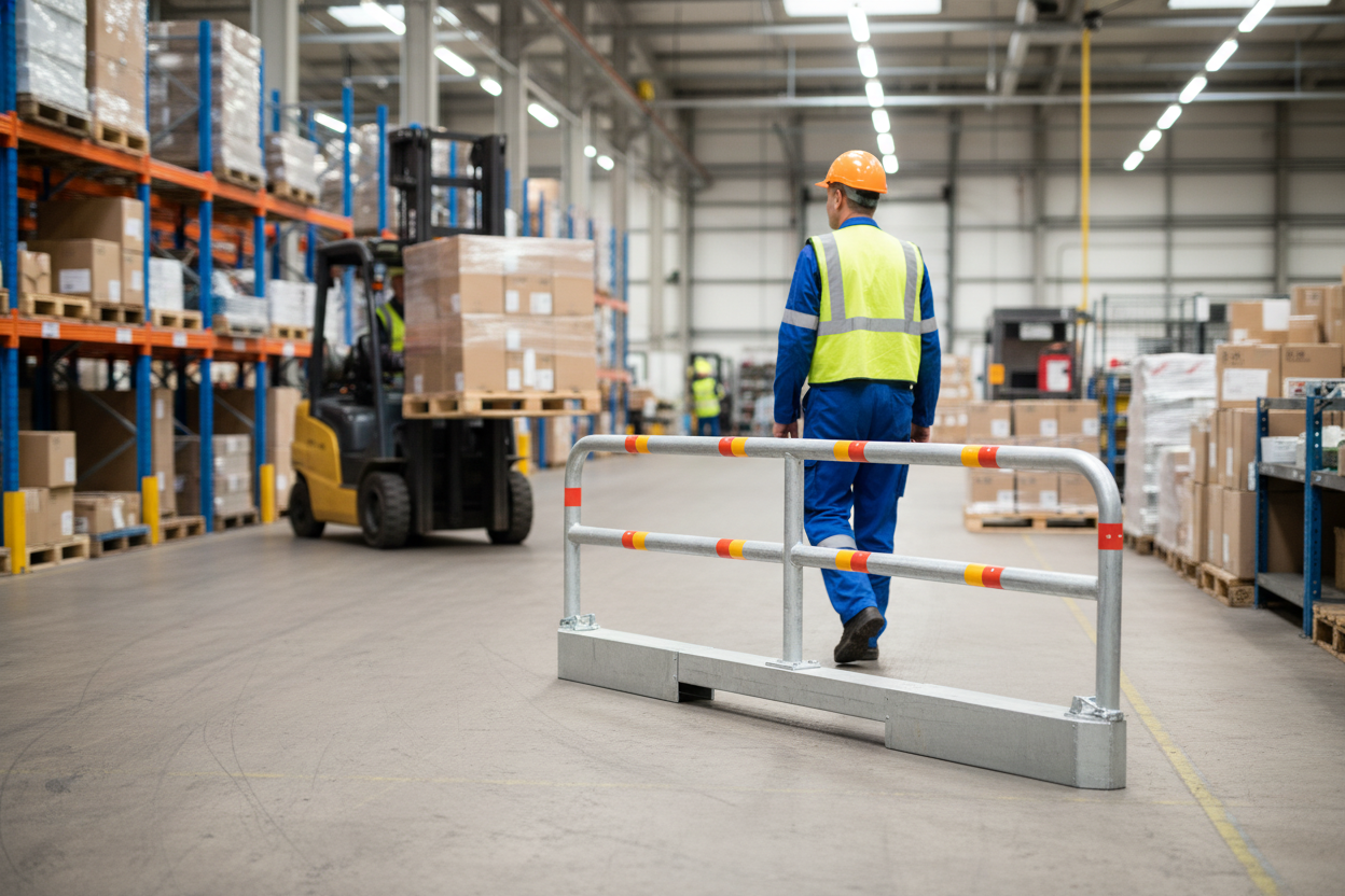 Premium Heavy Duty TA Barrier for Temporary Site Safety - 3000mm Length with Steel Frame and Concrete Base
