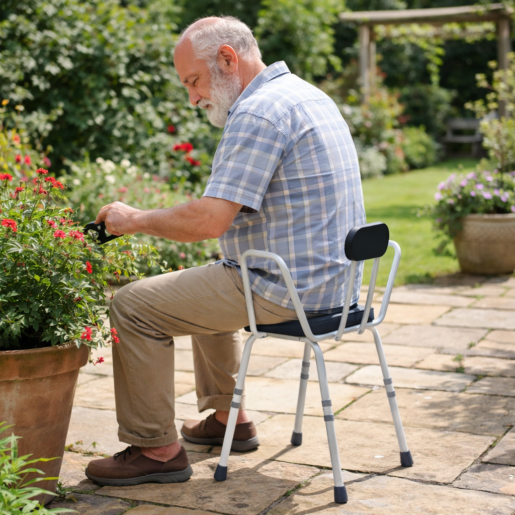 Portable Perching Stool – Black – 160kg Capacity – Adjustable Height