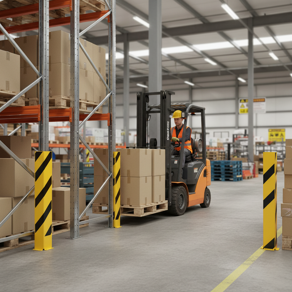 Premium Heavy Duty Steel Pallet Racking Protectors - Durable and Versatile for Racking Systems | Barriers Co