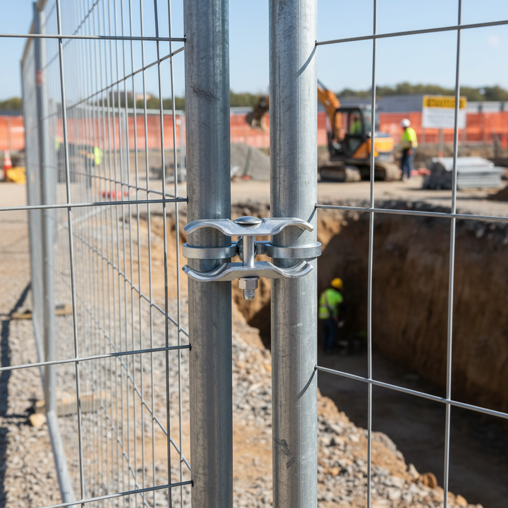 Premium Connecting Clamp for Mobile Fences - M10 x 60 mm, Heavy Duty Corrosion Resistant Design
