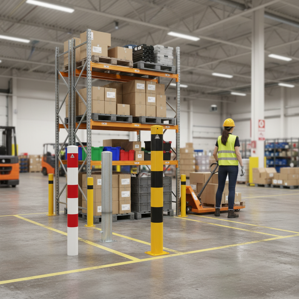 Premium Heavy Duty Steel Bollards with High-Visibility Reflective Stripes, Ø89-108mm for Traffic Control and Safety