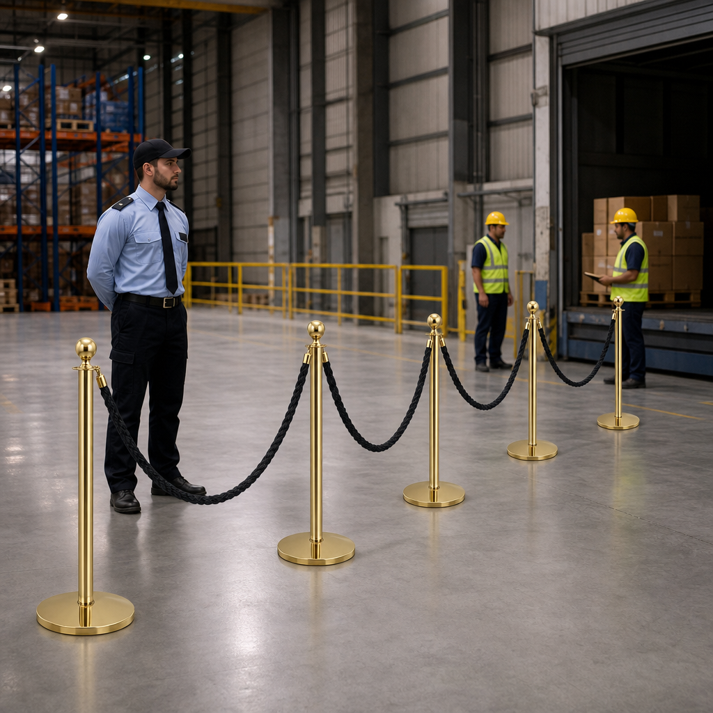 Brass Rope Barrier Set for Event Management (Pack of 6)