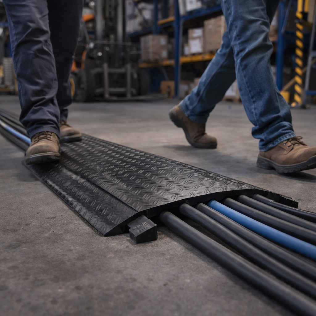 Cable Protector – Black – 5 Channels, 5,000kg Capacity – Indoor/Outdoor