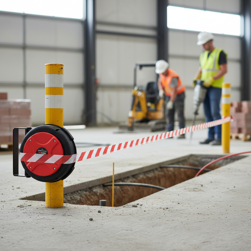 Premium Heavy Duty Retractable Safety Barrier with 16m Belt for Hazard Control in Indoor and... - side view | Barriers Co