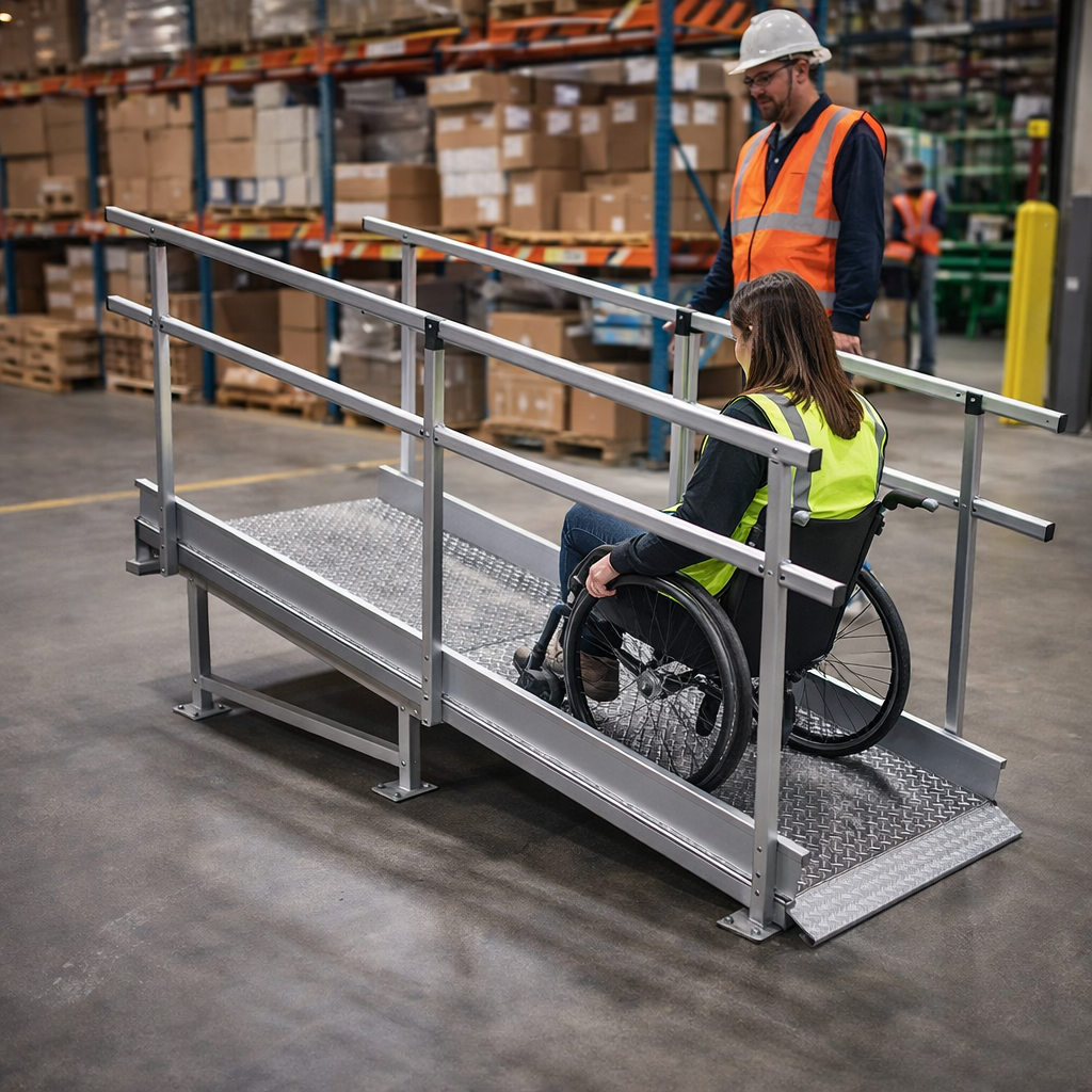 Modular Ramp System – 1500mm x 2310mm – Double Handrails – Mobility Access